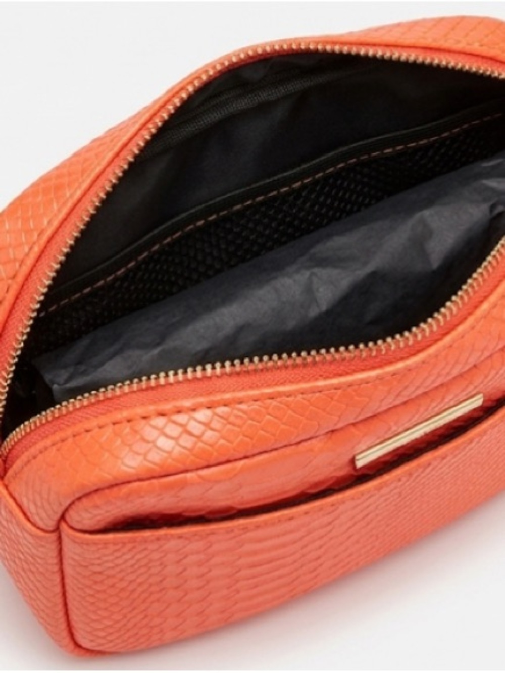 Orange Textured Crossbody Bag - Women